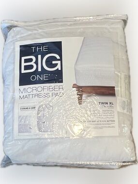 New The Big One White Microfiber Mattress Pad Twin XL Plush Top Wsterproof